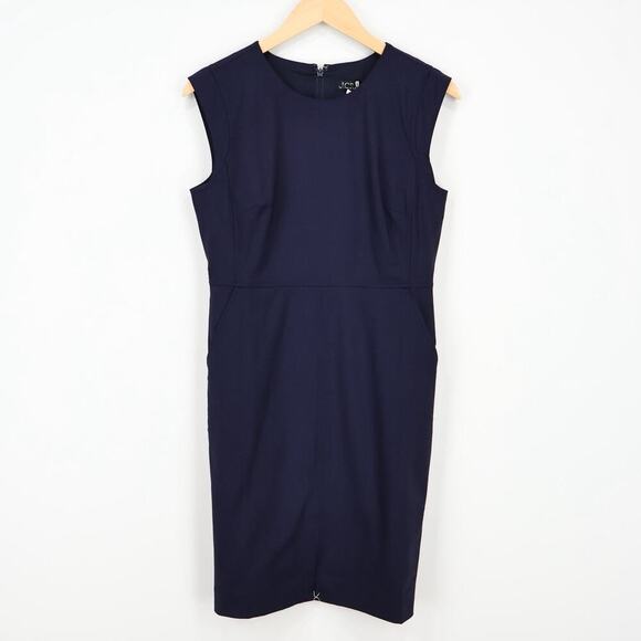 J.Crew Petite Resume Dress Italian Wool Blend Navy Blue Size 8 Petite NWT - Picture 1 of 8